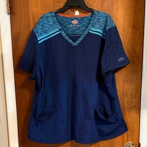 Dickies Navy Blue Scrub Top